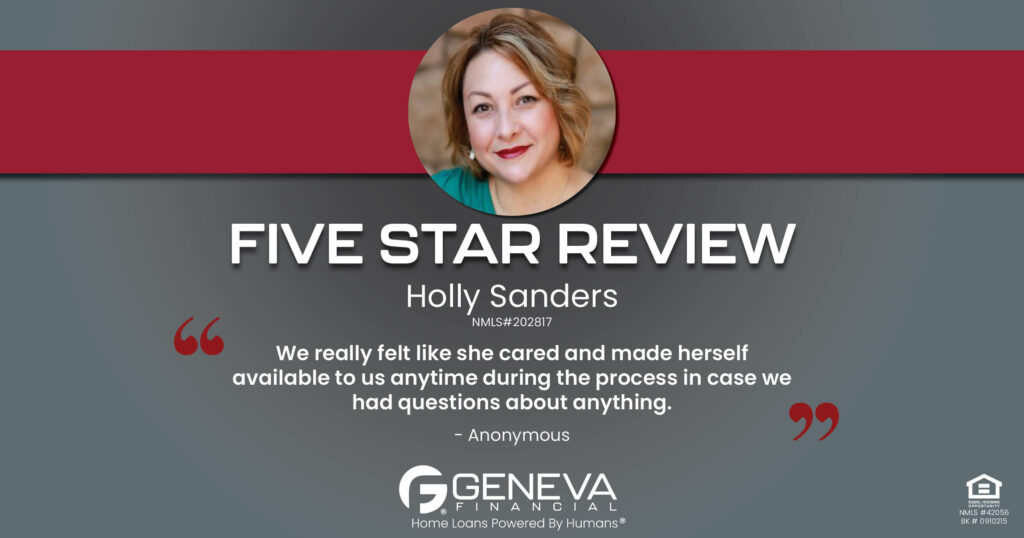 5 Star Review for Holly Sanders Geneva Financial Home Loans, Arizona