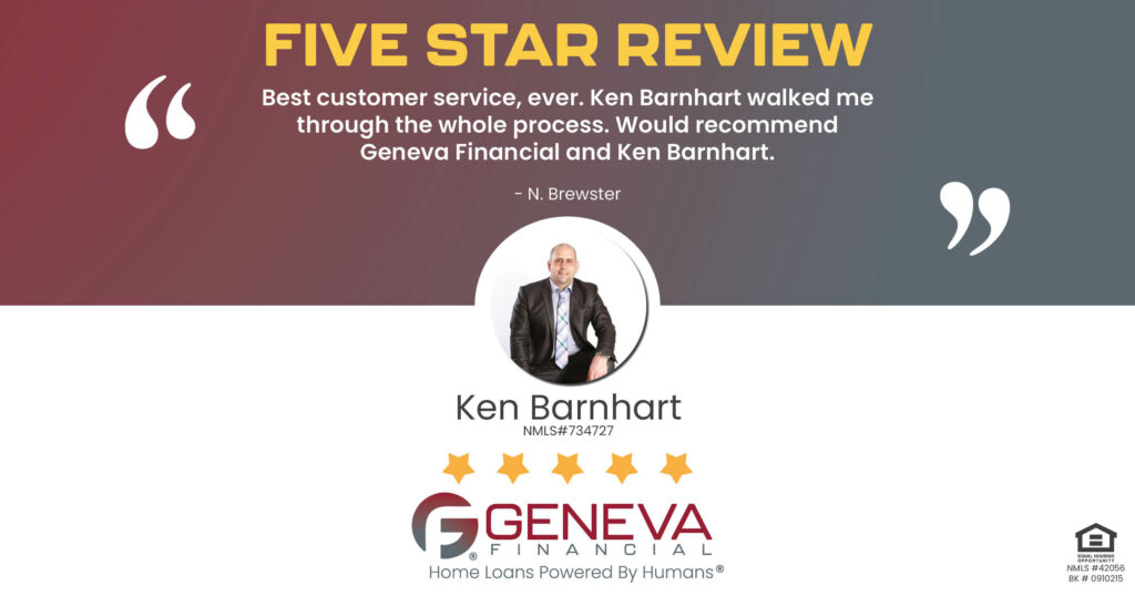 5 Star Review for Ken Barnhart, Licensed Mortgage Loan Officer with Geneva Financial, Tucson, Arizona – Home Loans Powered by Humans®.