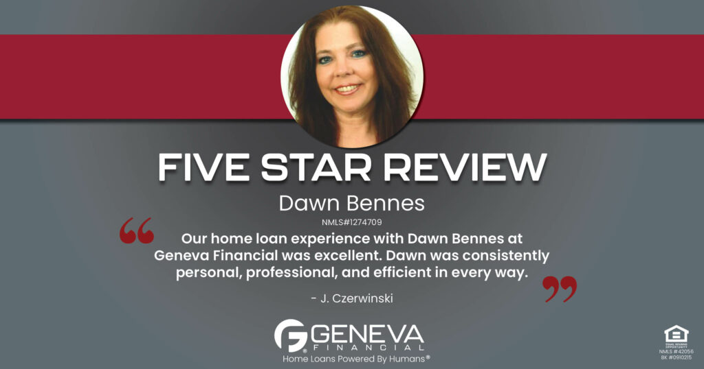 5 Star Review for Dawn Bennes, Licensed Mortgage Branch Manager with Geneva Financial, Winter Garden, FL – Home Loans Powered by Humans®.