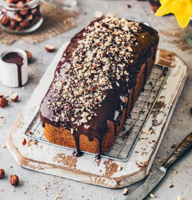 Vegan Hazelnut Cake with Chocolate Glaze