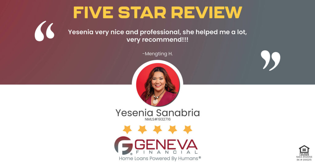 Review for Mortgage Loan Officer Yesenia Sanabria with Geneva Financial, Arkansas – Home Loans Powered by Humans®.